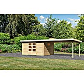 Karibu Gartenhaus (Außenmaß inkl. Dachüberstand (B x T): 806 x 333 cm, Holz, Natur, Mit Seitendach) | BAUHAUS