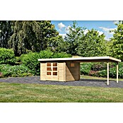 Karibu Gartenhaus (Außenmaß inkl. Dachüberstand (B x T): 716,5 x 333 cm, Holz, Natur, Mit Seitendach) | BAUHAUS