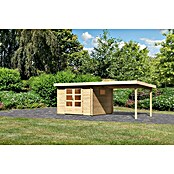 Karibu Gartenhaus (Außenmaß inkl. Dachüberstand (B x T): 616,5 x 333 cm, Holz, Natur, Mit Seitendach) | BAUHAUS