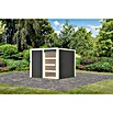 Karibu Gartenhaus Qubic 1 (Außenmaß inkl. Dachüberstand (B x T): 246 x 246 cm, Holz, Terragrau) | BAUHAUS