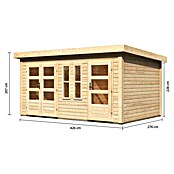 Karibu Gartenhaus Schönbuch 2 (Außenmaß inkl. Dachüberstand (B x T): 458 x 302 cm, Holz, Natur) | BAUHAUS