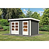 Karibu Gartenhaus Schönbuch 1 (Außenmaß inkl. Dachüberstand (B x T): 398 x 273 cm, Holz, Terragrau) | BAUHAUS