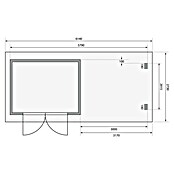 Karibu Gartenhaus Bastrup 3 (Außenmaß inkl. Dachüberstand (B x T): 614 x 273 cm, Holz, Natur, Mit Seitendach und Rückwand) | BAUHAUS