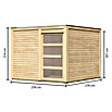 Karibu Gartenhaus Qubic 2 (Außenmaß inkl. Dachüberstand (B x T): 276 x 276 cm, Holz, Natur) | BAUHAUS