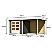 Karibu Gartenhaus Kandern 3 (Außenmaß inkl. Dachüberstand (B x T): 495 x 273 cm, Holz, Terragrau) | BAUHAUS