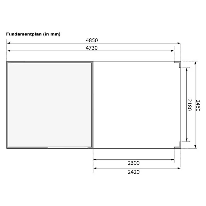 Karibu Gartenhaus Qubic 1Außenmaß inkl. Dachüberstand (B x T): 485 x 246 cm, Holz, Natur, Mit Seitendach