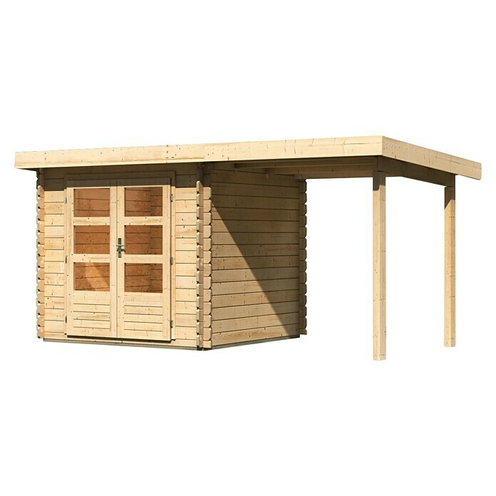 Karibu (Außenmaß inkl. Dachüberstand Holz, Bastrup | Gartenhaus x (B cm, Natur) 255 2 x BAUHAUS T): 273