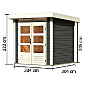 Karibu Gartenhaus Kandern 1 (Außenmaß inkl. Dachüberstand (B x T): 236 x 232 cm, Holz, Terragrau) | BAUHAUS