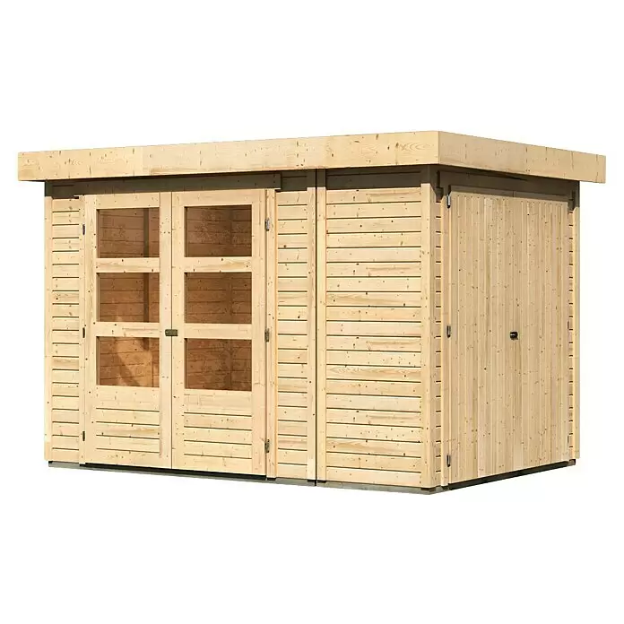 Karibu Gartenhaus Retola 2Außenmaß inkl. Dachüberstand (B x T): 317 x 238 cm, Holz, Natur