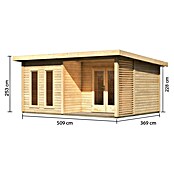 Karibu Gartenhaus Radeburg 5 (Außenmaß inkl. Dachüberstand (B x T): 560 x 422 cm, Holz, Natur) | BAUHAUS