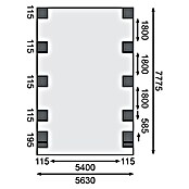Karibu Carport Classic 3 (Außenmaß inkl. Dachüberstand (B x T): 3,18 x 8,6 m, Einzelcarport, Naturbelassen, Farbe Dach: Grau, Mit 2 Einfahrtsbögen) | BAUHAUS