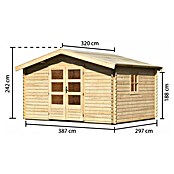 Karibu Gartenhaus Meldorf (Außenmaß inkl. Dachüberstand (B x T): 404 x 320 cm, Holz, Natur) | BAUHAUS