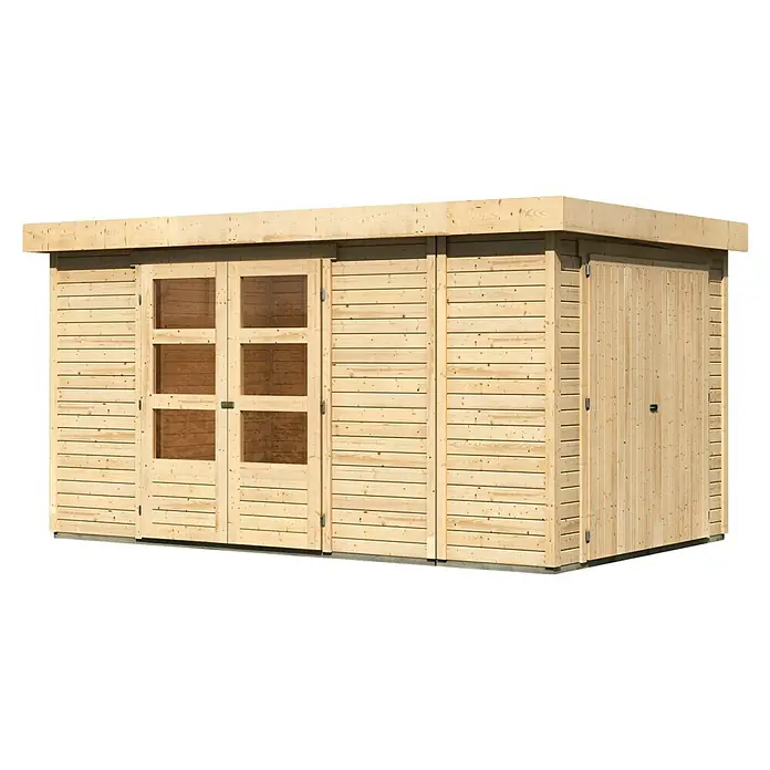 Karibu Gartenhaus Retola 6Außenmaß inkl. Dachüberstand (B x T): 404 x 262 cm, Holz, Natur