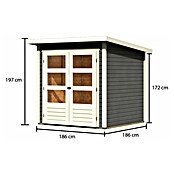 Karibu Gartenhaus Stockach 2 (Außenmaß inkl. Dachüberstand (B x T): 212 x 210 cm, Holz, Terragrau) | BAUHAUS
