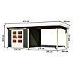 Karibu Gartenhaus Kandern 6 (Außenmaß inkl. Dachüberstand (B x T): 612 x 303 cm, Holz, Terragrau, Mit Seitendach) | BAUHAUS