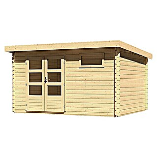 Karibu Gartenhaus Bastrup 8 (Außenmaß inkl. Dachüberstand (B x T): 405 x 333 cm, Holz, Natur)