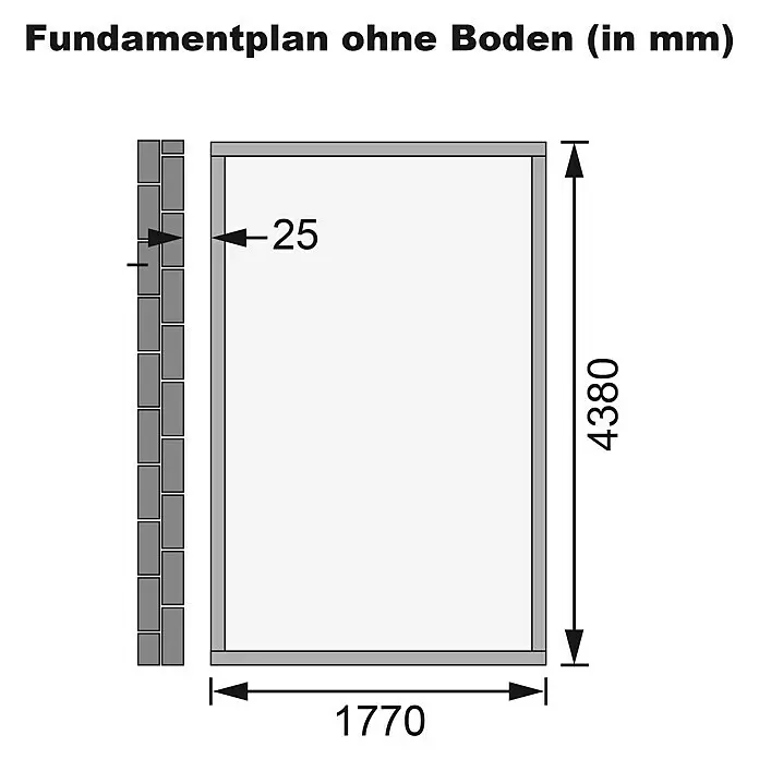Karibu Gartenhaus Wandlitz 5Außenmaß inkl. Dachüberstand (B x T): 200 x 496 cm, Holz, Natur