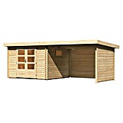 Karibu Gartenhaus (Außenmaß inkl. Dachüberstand (B x T): 616,5 x 333 cm, Holz, Natur, Mit Seitendach, Rück- & Seitenwand) | BAUHAUS