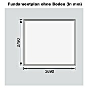 Karibu Gartenhaus Meldorf (Außenmaß inkl. Dachüberstand (B x T): 404 x 320 cm, Holz, Natur) | BAUHAUS