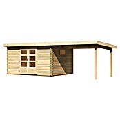 Karibu Gartenhaus (Außenmaß inkl. Dachüberstand (B x T): 706 x 333 cm, Holz, Natur, Mit Seitendach) | BAUHAUS