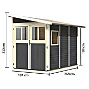 Karibu Gartenhaus Wandlitz 3 (Außenmaß inkl. Dachüberstand (B x T): 200 x 320 cm, Holz, Terragrau) | BAUHAUS