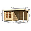 Karibu Gartenhaus Bastrup 2 (Außenmaß inkl. Dachüberstand (B x T): 454 x 273 cm, Holz, Natur, Mit Seitendach und Rückwand) | BAUHAUS