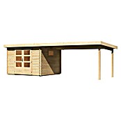 Karibu Gartenhaus (Außenmaß inkl. Dachüberstand (B x T): 716,5 x 333 cm, Holz, Natur, Mit Seitendach) | BAUHAUS