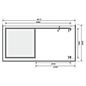 Karibu Gartenhaus Kandern 1 (Außenmaß inkl. Dachüberstand (B x T): 451,5 x 232 cm, Holz, Natur) | BAUHAUS