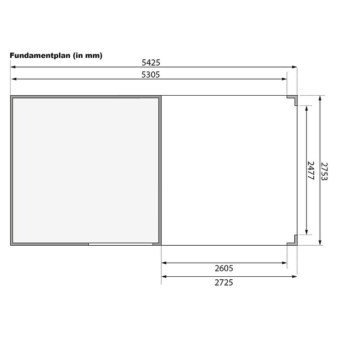 Karibu Gartenhaus Qubic 2 (Außenmaß inkl. Dachüberstand (B x T): 542,5 x 276 cm, Holz, Terragrau, Mit Seitendach) | BAUHAUS