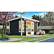 Karibu Gartenhaus Kastorf 7 (Außenmaß inkl. Dachüberstand (B x T): 396 x 273 cm, Holz, Terragrau) | BAUHAUS