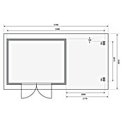 Karibu Gartenhaus Bastrup 7 (Außenmaß inkl. Dachüberstand (B x T): 574 x 333 cm, Holz, Natur, Mit Seitendach und Rückwand) | BAUHAUS