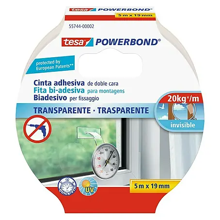 Tesa Powerbond Cinta de doble cara Transparente