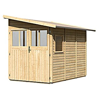 Karibu Gartenhaus Wandlitz 3 (Außenmaß inkl. Dachüberstand (B x T): 200 x 320 cm, Holz, Natur)