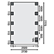 Karibu Carport Classic 3 (Außenmaß inkl. Dachüberstand (B x T): 3,18 x 8,6 m, Einzelcarport, Naturbelassen, Farbe Dach: Rot/ Grau, Mit 1 Einfahrtsbogen) | BAUHAUS
