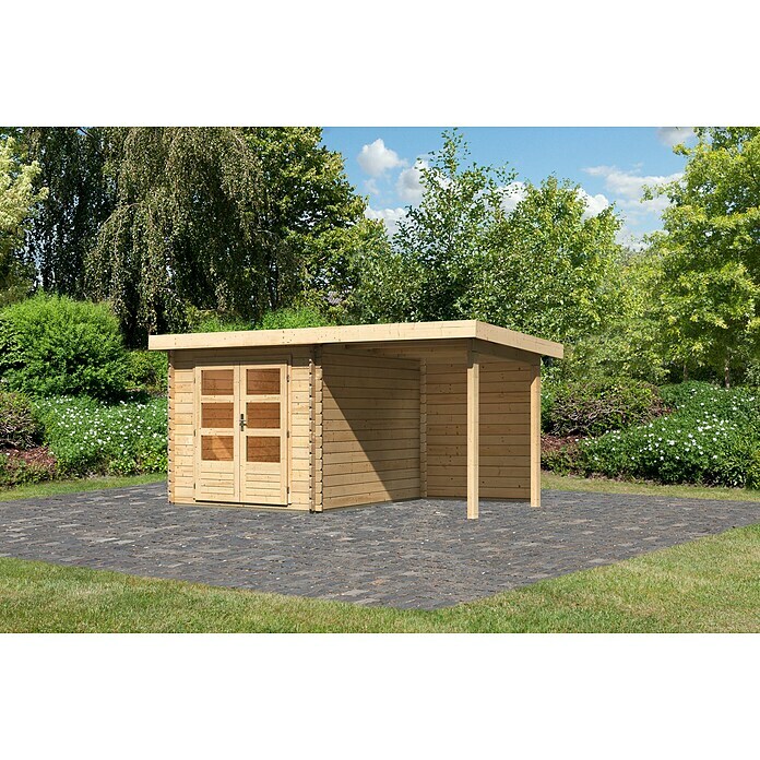 Karibu Gartenhaus Bastrup 4 (Außenmaß inkl. Dachüberstand (B x T) 454