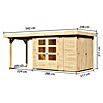 Karibu Gartenhaus Retola 2 (Außenmaß inkl. Dachüberstand (B x T): 542 x 238 cm, Holz, Natur) | BAUHAUS