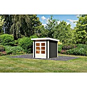Karibu Gartenhaus Kandern 1 (Außenmaß inkl. Dachüberstand (B x T): 236 x 232 cm, Holz, Terragrau) | BAUHAUS