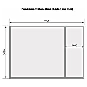 Karibu Gartenhaus Lagor (Außenmaß inkl. Dachüberstand (B x T): 526 x 390 cm, Holz, Natur) | BAUHAUS