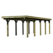 Karibu Carport Classic 3 (Außenmaß inkl. Dachüberstand (B x T): 3,18 x 8,6 m, Einzelcarport, Naturbelassen, Farbe Dach: Grau, Ohne Einfahrtsbogen) | BAUHAUS