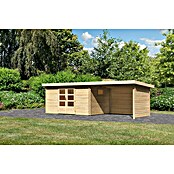 Karibu Gartenhaus (Außenmaß inkl. Dachüberstand (B x T): 706 x 333 cm, Holz, Natur, Mit Seitendach, Rück- & Seitenwand) | BAUHAUS