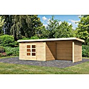 Karibu Gartenhaus Kandern 7 (Außenmaß inkl. Dachüberstand (B x T): 702 x 273 cm, Holz, Natur, Mit Seitendach, Rück- und Seitenwand) | BAUHAUS