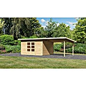 Karibu Gartenhaus Northeim 4 (Außenmaß inkl. Dachüberstand (B x T): 724 x 331,5 cm, Holz, Natur, Mit Seitendach) | BAUHAUS