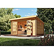 Karibu Gartenhaus (Außenmaß inkl. Dachüberstand (B x T): 406 x 422 cm, Holz, Natur) | BAUHAUS