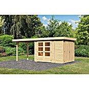 Karibu Gartenhaus Retola 2 (Außenmaß inkl. Dachüberstand (B x T): 580 x 238 cm, Holz, Natur) | BAUHAUS