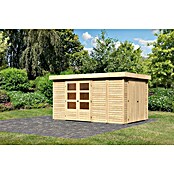Karibu Gartenhaus Retola 6 (Außenmaß inkl. Dachüberstand (B x T): 404 x 262 cm, Holz, Natur) | BAUHAUS