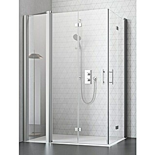 Camargue Vario Eckdusche S52+S15+S52 (L x B x H: 80 x 120 x 195 cm, Beschichtet, Stärke: 6 mm, Silber)