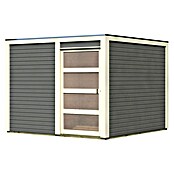 Karibu Gartenhaus Qubic 2 (Außenmaß inkl. Dachüberstand (B x T): 276 x 276 cm, Holz, Terragrau) | BAUHAUS