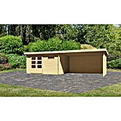 Karibu Gartenhaus Bastrup 8 (Außenmaß inkl. Dachüberstand (B x T): 804 x 333 cm, Holz, Natur, Mit Seitendach, Rück- und Seitenwand) | BAUHAUS