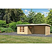 Karibu Gartenhaus (Außenmaß inkl. Dachüberstand (B x T): 716,5 x 333 cm, Holz, Natur, Mit Seitendach, Rück- & Seitenwand) | BAUHAUS