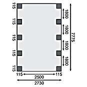 Karibu Carport Classic 3 (Außenmaß inkl. Dachüberstand (B x T): 3,18 x 8,6 m, Einzelcarport, Naturbelassen, Farbe Dach: Rot/ Grau, Ohne Einfahrtsbogen) | BAUHAUS